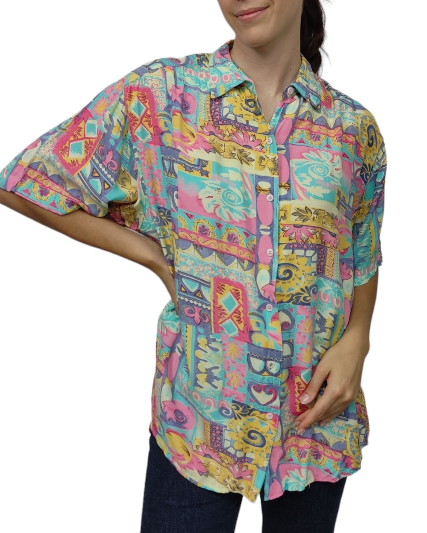 VINTAGE Camisa estampada mujer Talla XXL