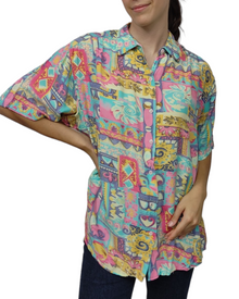  VINTAGE Camisa estampada mujer Talla XXL