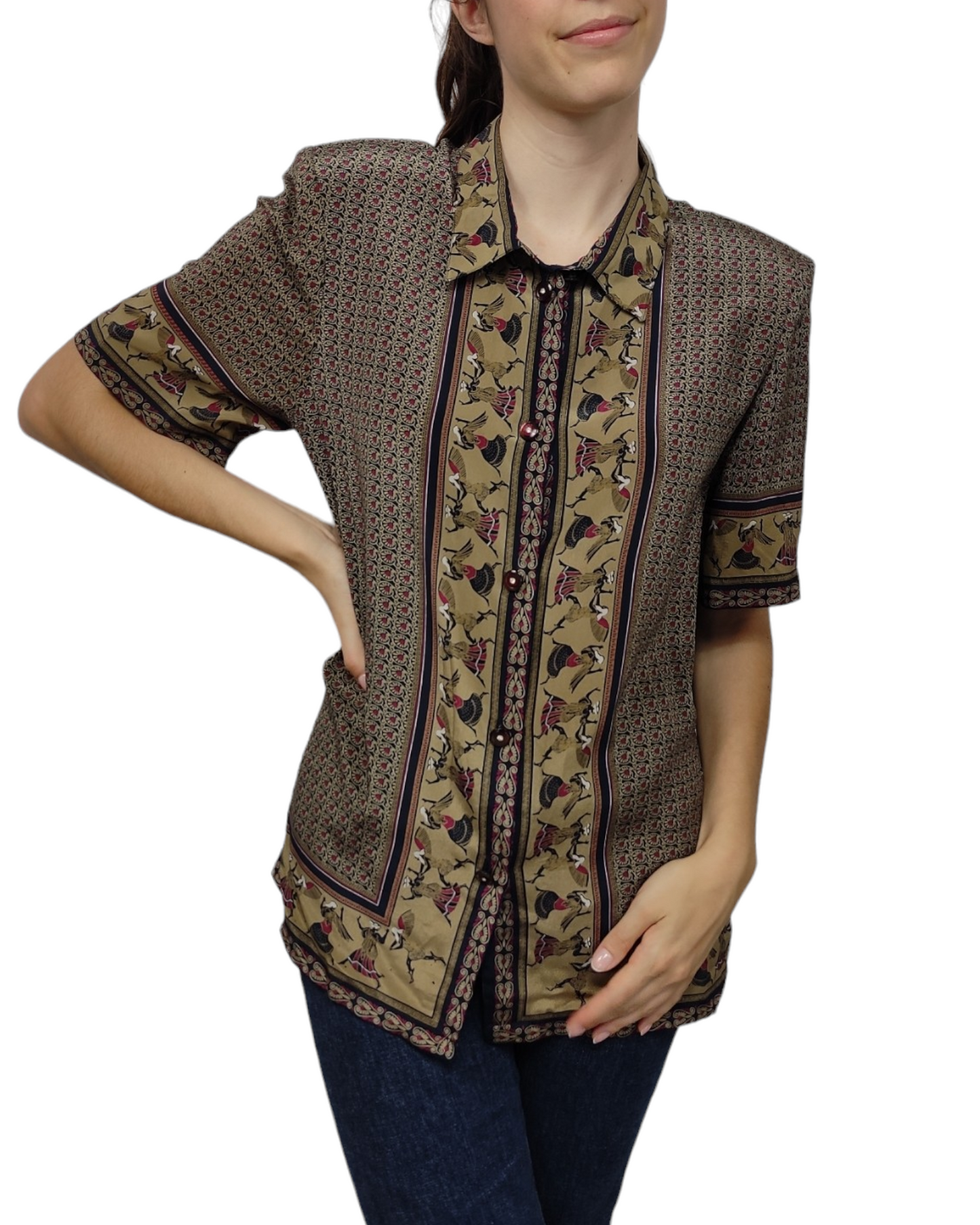 VINTAGE Camisa estampada unisex Talla M