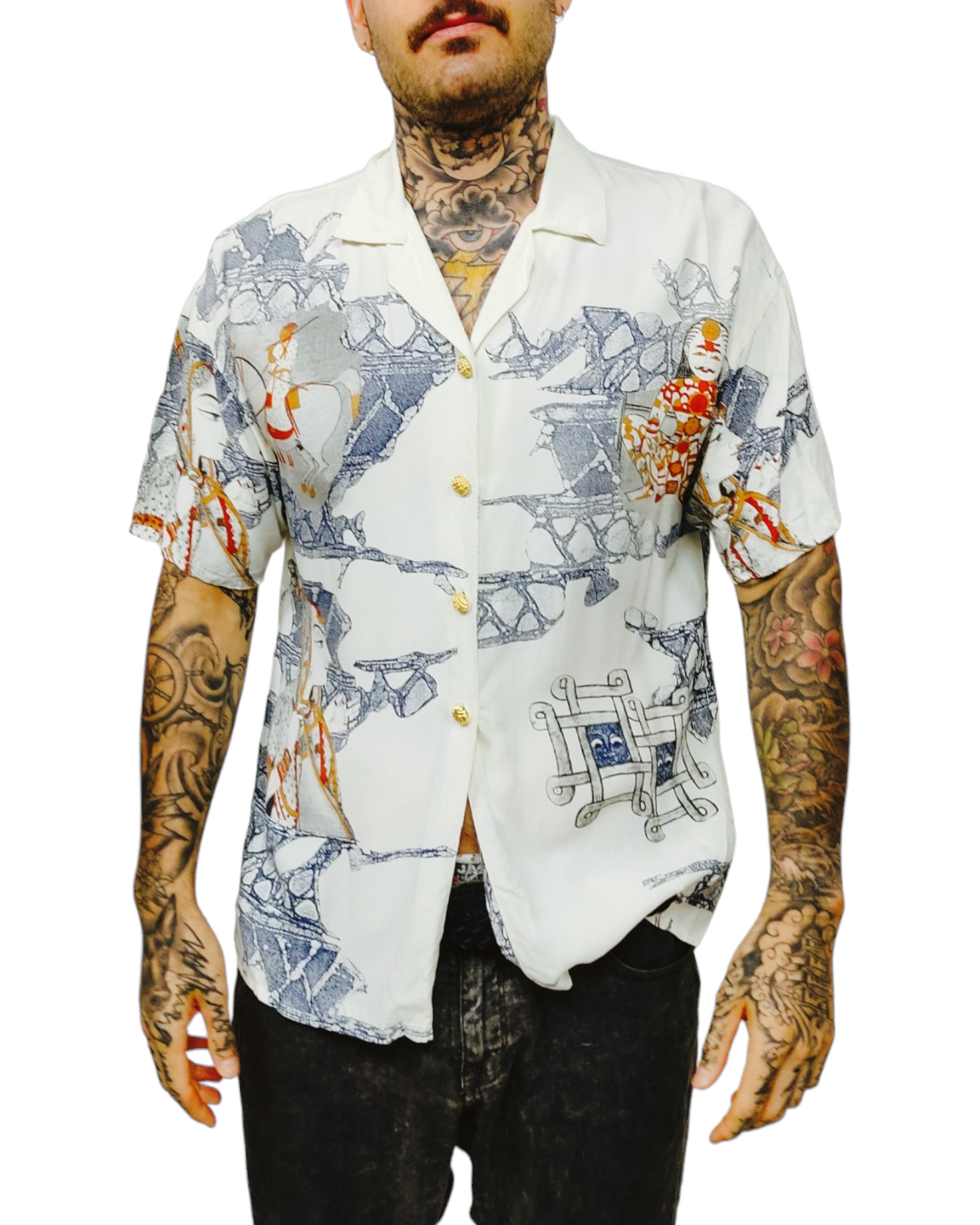 VINTAGE Camisa estampada unisex Talla M