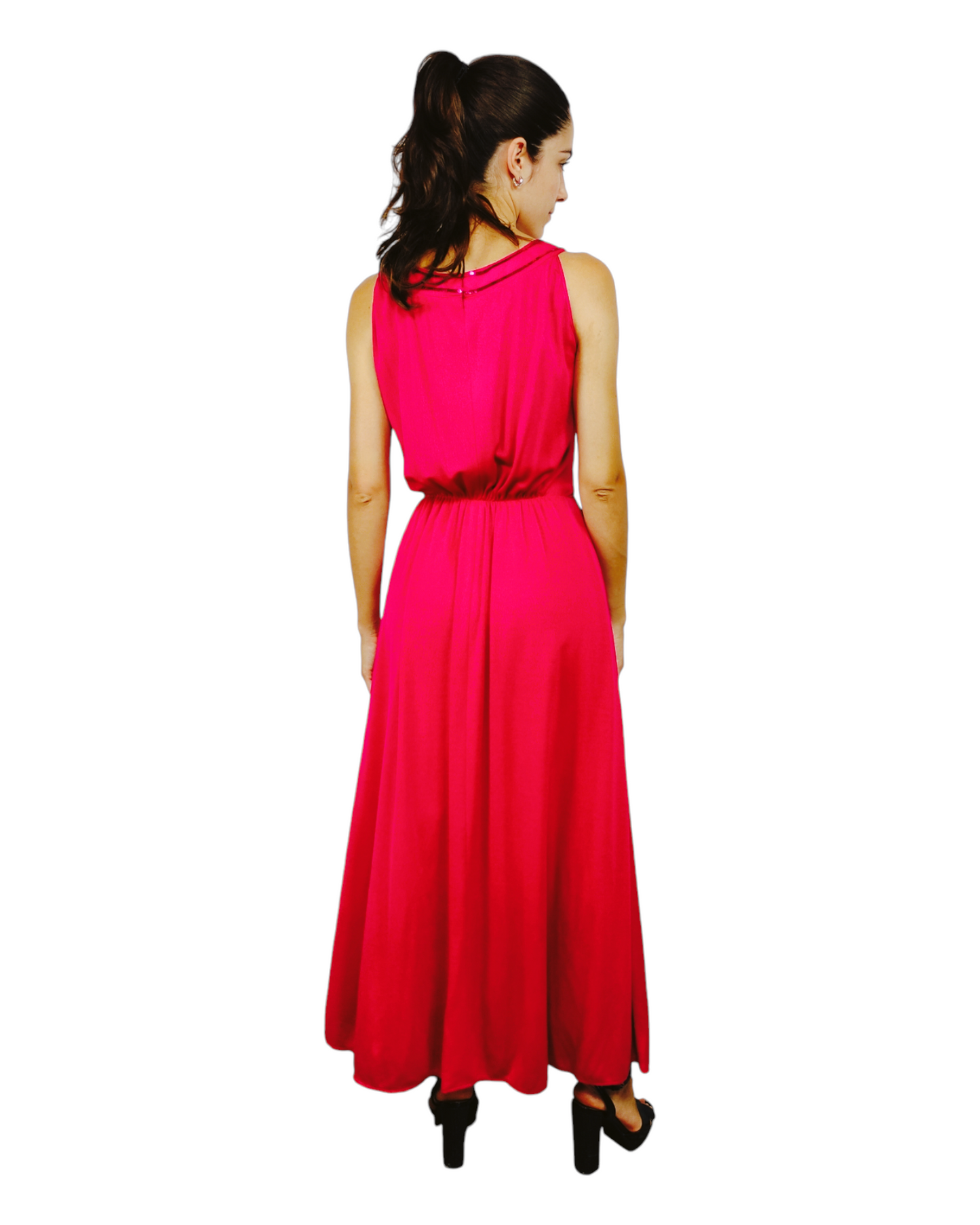 VINTAGE Vestido Largo Mujer Talla M