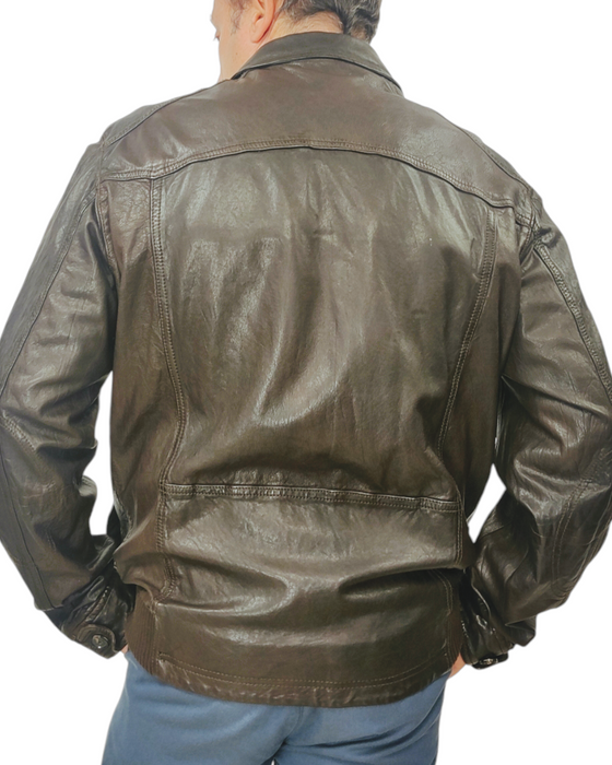 Cazadora Bomber Piel Hombre Talla L