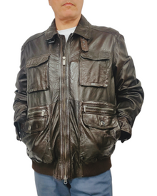  Cazadora Bomber Piel Hombre Talla L