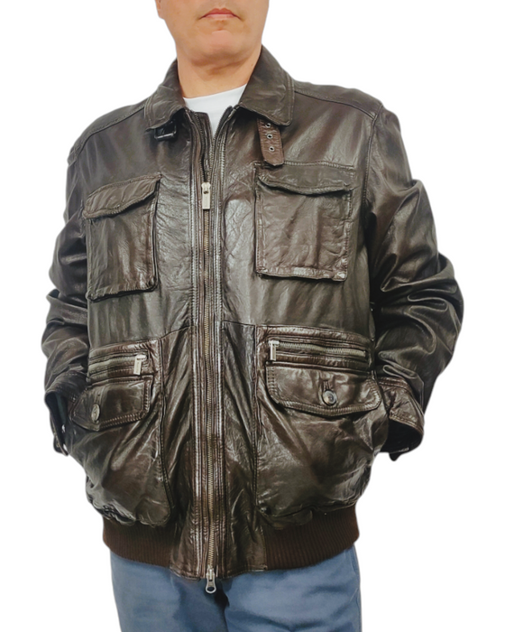 Cazadora Bomber Piel Hombre Talla L