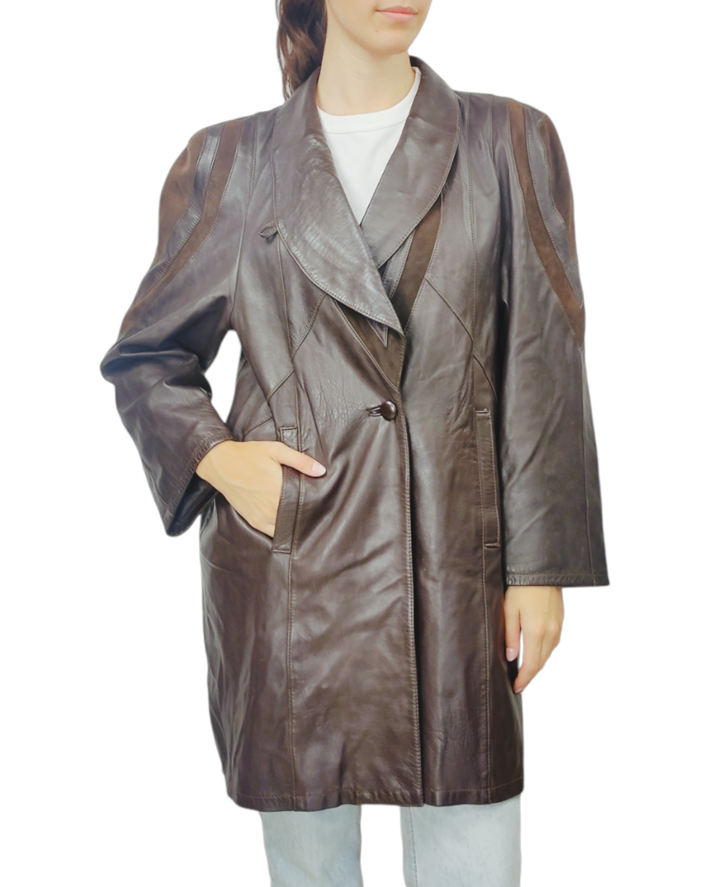 VINTAGE Manteau de fourrure femme Taille L