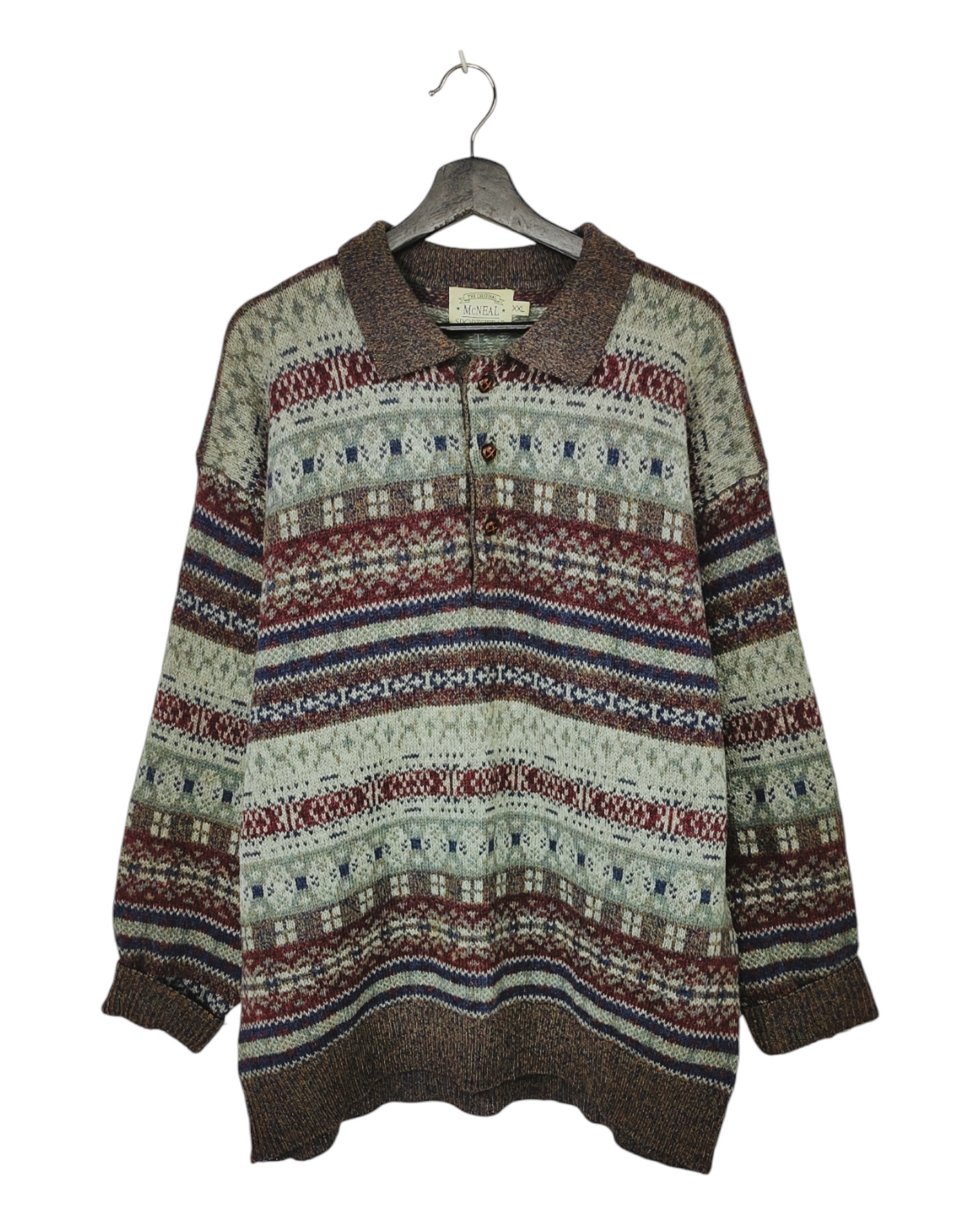 Pull VINTAGE en laine vierge homme Taille XXL