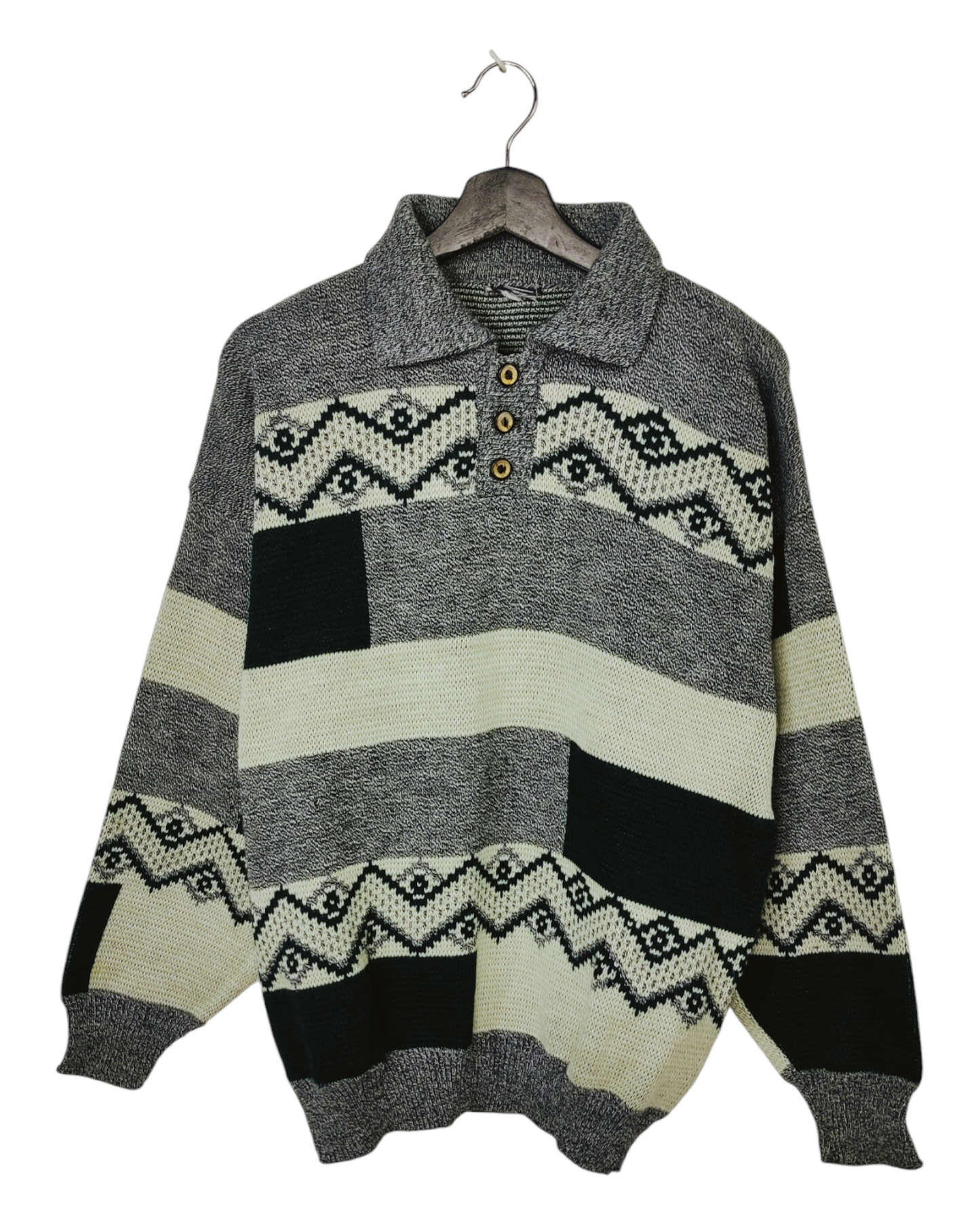 Pull col polo homme VINTAGE Taille XL