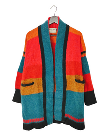  VINTAGE HAND-KNITTED JENNI KERR WOOL Cardigan mujer Talla L