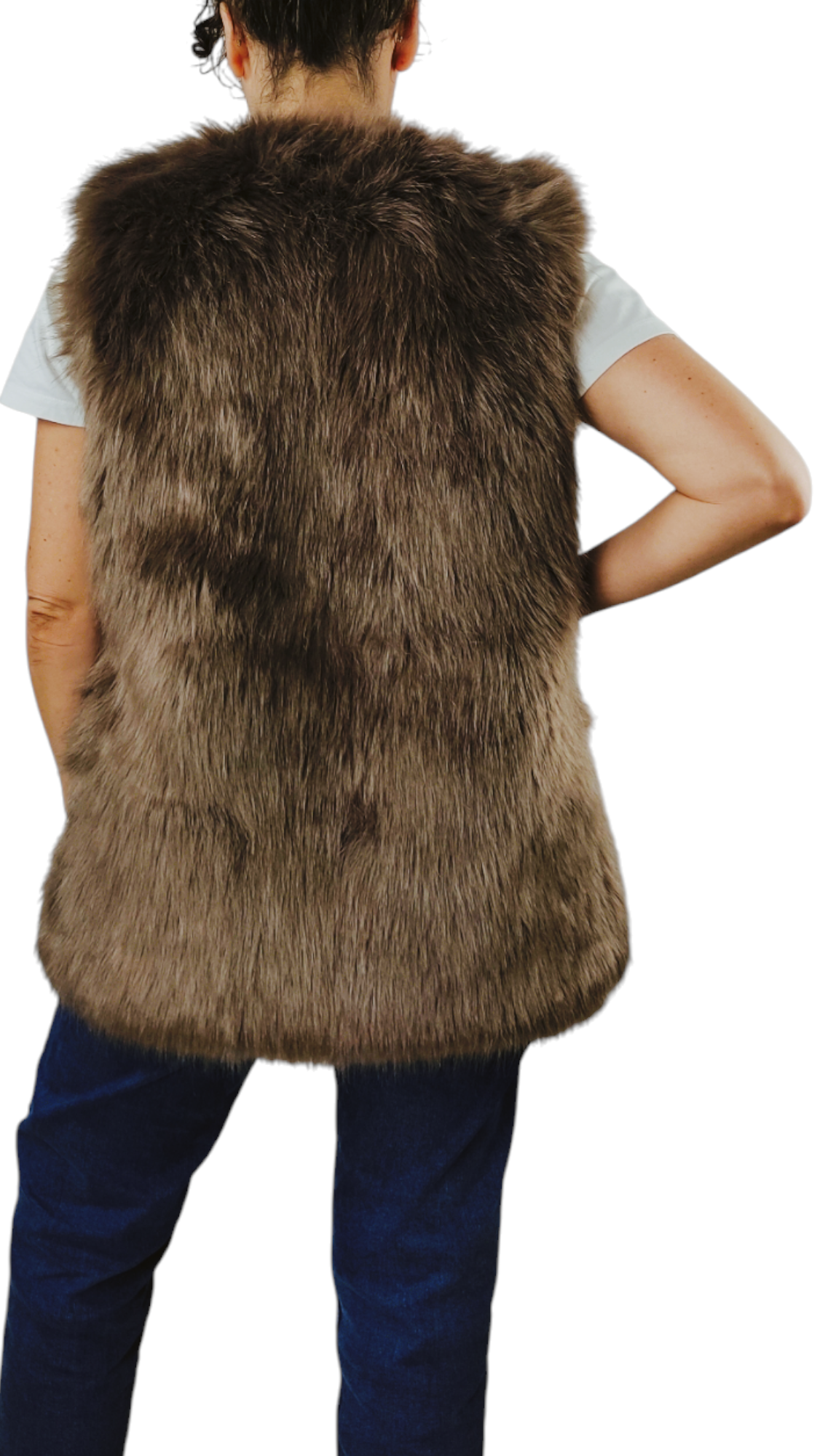 LOCAL Women's faux fur vest Size L