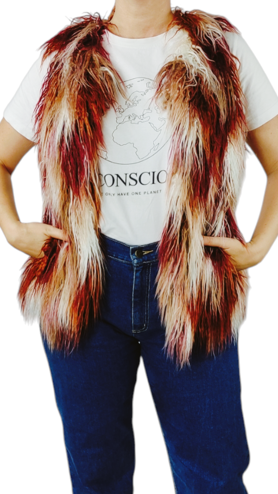 MOONSOON Gilet en fourrure synthétique femme Taille S