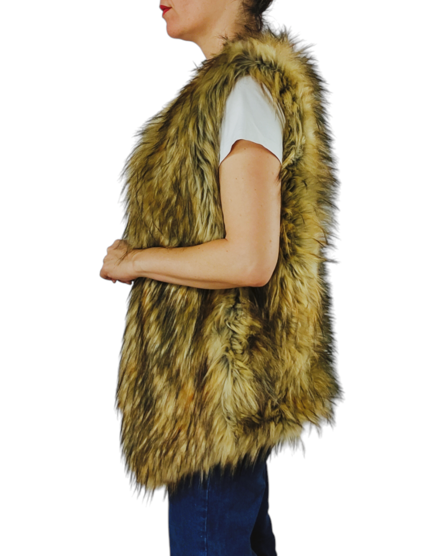 LOCAL Women's faux fur vest Size XL