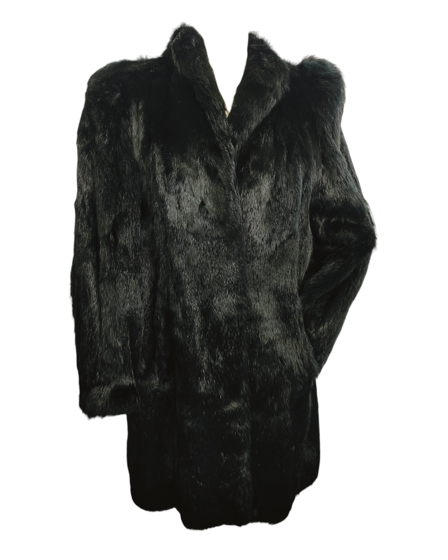 Women's long rabbit fur coat size M 