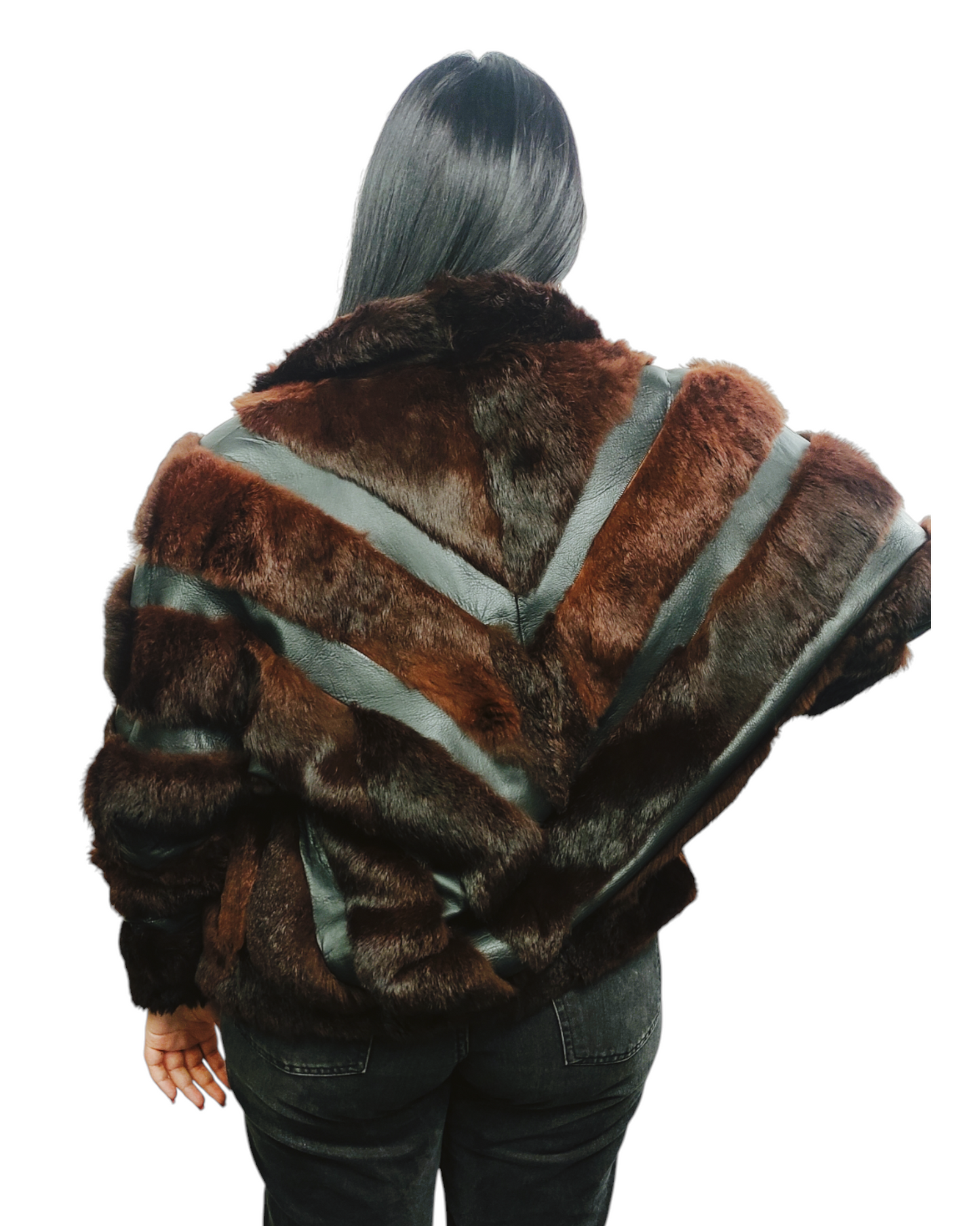 Women's rabbit fur jacket Size L