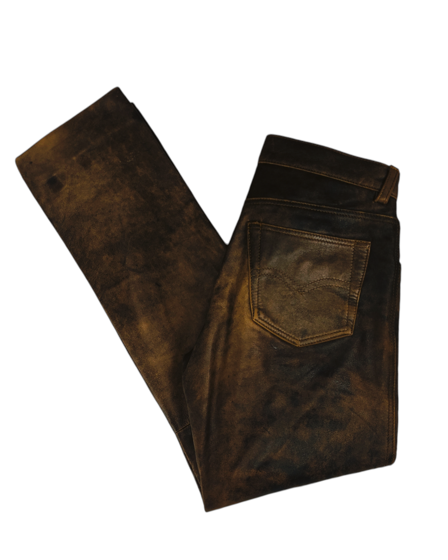 BROWN pantalon piel mujer Talla L