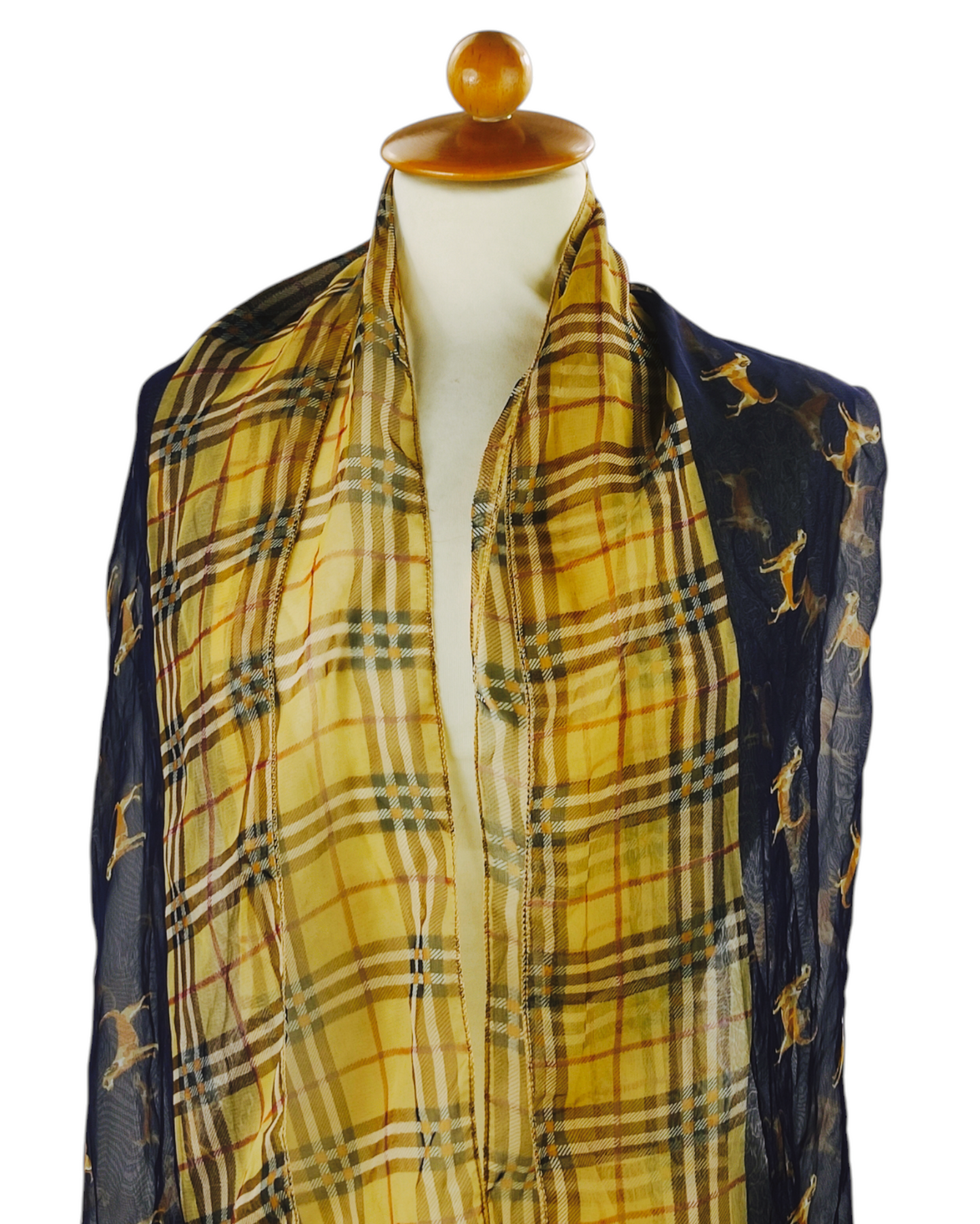 RETRO PRINTED CHIFFON SCARF for women Size U